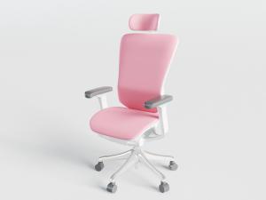 现代粉色高背转椅