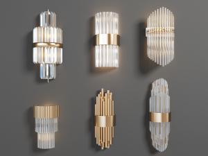 现代水晶条状灯罩的壁灯