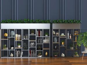 北欧黑色镂空装饰置物储物架