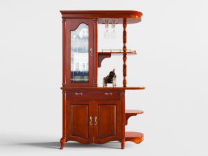 欧式红色实木装饰柜酒柜3d模型 欧式红色实木装饰柜酒柜