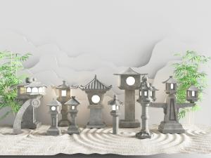 中式水泥草坪灯路灯