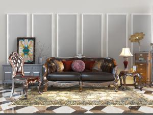 欧式实木多人沙发休闲椅子组合