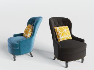 欧式布艺单人沙发3d模型 欧式布艺单人沙发