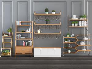 北欧实木装饰置物架