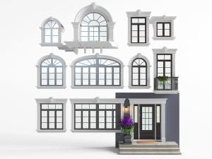 欧式拱形平开门窗