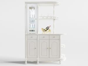 欧式白色装饰酒柜3d模型 欧式白色装饰酒柜