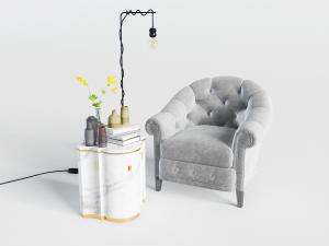 北欧灰色单人沙发3d模型 北欧灰色单人沙发