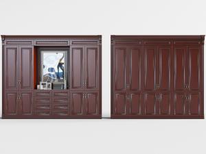 美式红木装饰储物柜衣柜