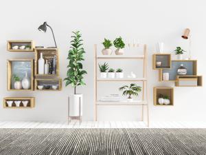 北欧墙面实木置物架