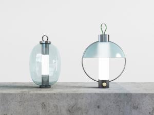 新中式玻璃灯罩台灯