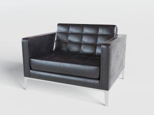 现代皮革超宽单人沙发3d模型 现代皮革超宽单人沙发