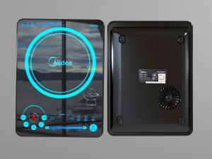 现代美的黑色电磁炉厨房电器