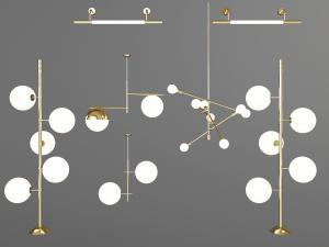 现代轻奢落地灯、镜前灯和吊灯