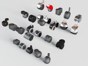 现代金属、塑料滑轮3d模型 现代金属、塑料滑轮