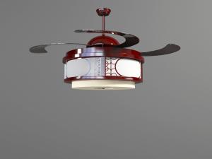 中式弯曲扇叶风扇灯