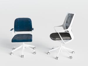 现代布艺办公转椅