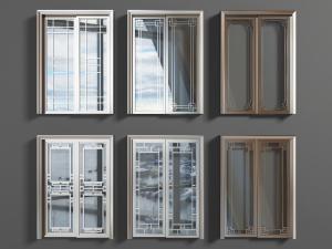 新中式装饰雕花金边的玻璃推拉门