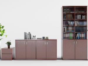 现代实木书柜、边柜和床头柜