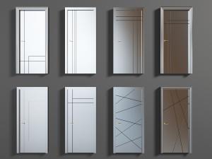 现代黑色平开门