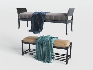 新中式布艺沙发凳