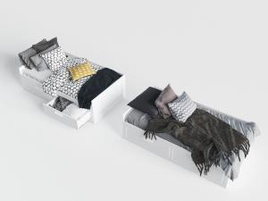 北欧带收纳的儿童床