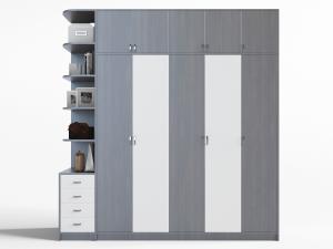 现代灰白撞色衣柜