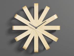 现代工业风实木创意钟表3d模型 现代工业风实木创意钟表