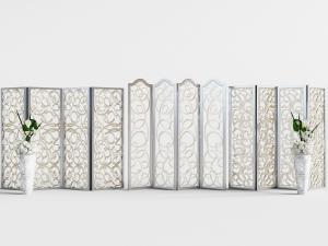 欧式金属雕花可折叠屏风