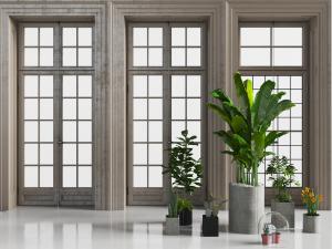 北欧现代水泥花盆盆栽植物