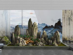 中式假山景观小品