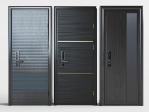 现代黑色平开门