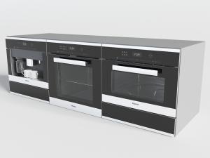 现代咖啡机、烤箱和微波炉家用电器