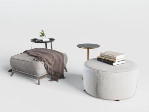 新中式方形、圆形布艺坐墩坐凳