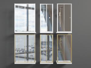 现代方形、长方形玻璃淋浴房