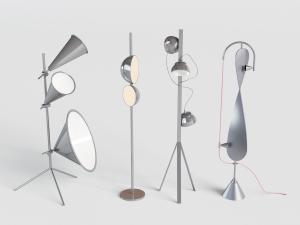 工业风金属多头落地灯