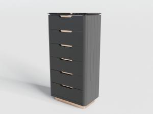 现代黑色六层斗柜