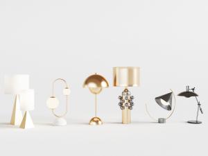 现代金色黑色灯罩台灯