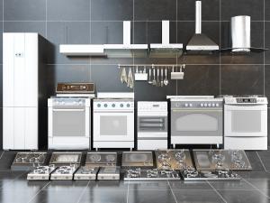 现代抽油烟机、烤箱燃气灶厨房家电