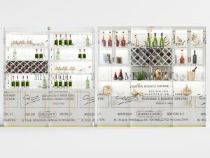 简欧白色酒柜3d模型 简欧白色酒柜