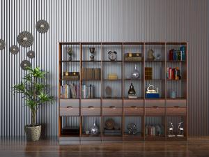 新中式实木装饰置物架