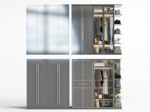 后现代灰色柜门衣柜