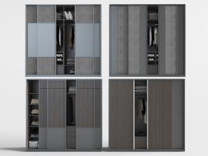 现代新中式灰色实木推拉门