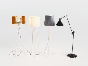 现代圆形灯罩的落地灯