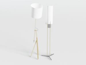 新中式金色灯柱的落地灯