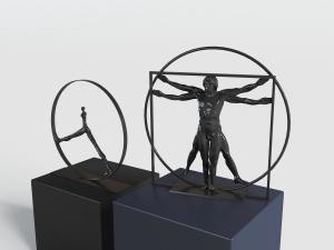 现代黑金运动的裸体人物雕像