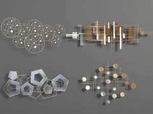 现代金属圆形、多边形墙面装饰挂件