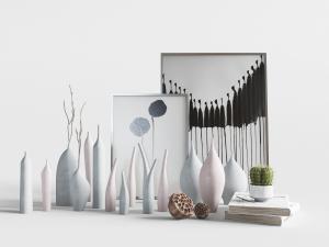 新中式陶瓷器皿、花瓶干枝