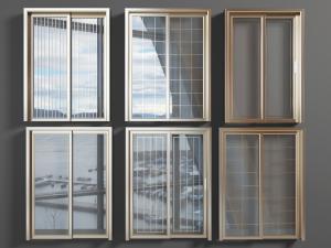 现代香槟金厨房阳台玻璃推拉门