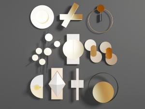 新中式圆形几何造型墙面挂件