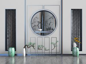 中式玄关景观小品